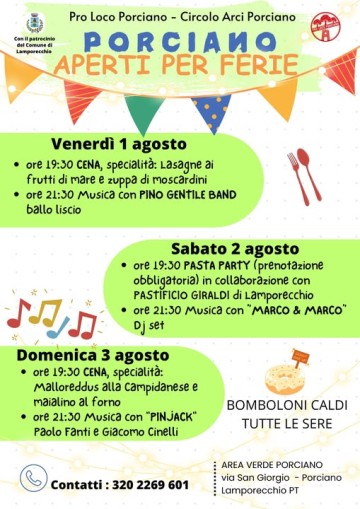 Porciano Aperti per Ferie